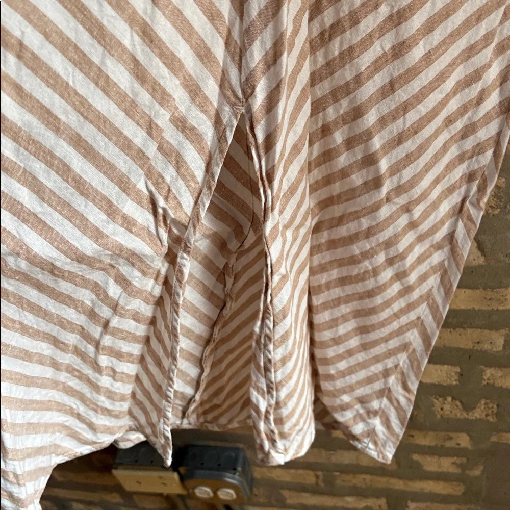 Everlane Bias Cut Linen Striped Dress Size 12 - Picture 6 of 15
